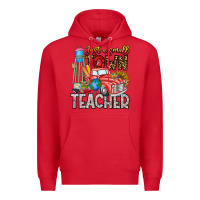 Red Just a Small Town Teacher Premium Hoodie - CowhideDigitalArt