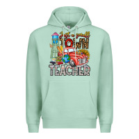 Seafoam Just a Small Town Teacher Premium Hoodie - CowhideDigitalArt