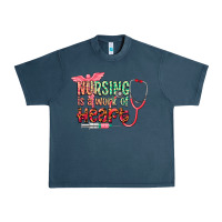Midnight Navy cowgirl nursing is a work of heart Urban Heavy Tee - CowGirlArtShop