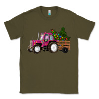 Army Green Pink Christmas Farm Tractor Classic Tee - RanaPortraitStore