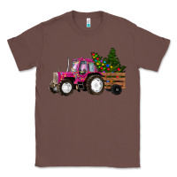 Chestnut Pink Christmas Farm Tractor Classic Tee - RanaPortraitStore