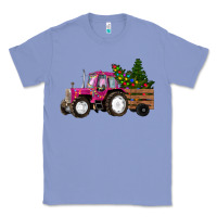Colony Blue Pink Christmas Farm Tractor Classic Tee - RanaPortraitStore