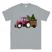 Heather Grey Pink Christmas Farm Tractor Classic Tee - RanaPortraitStore