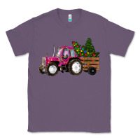 Lavender Pink Christmas Farm Tractor Classic Tee - RanaPortraitStore
