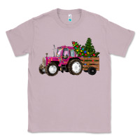 Lilac Pink Christmas Farm Tractor Classic Tee - RanaPortraitStore