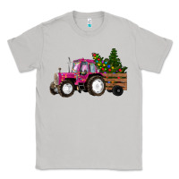 Moon Dust Pink Christmas Farm Tractor Classic Tee - RanaPortraitStore