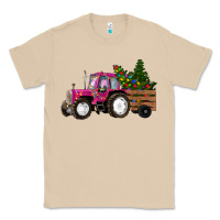 Mushroom Pink Christmas Farm Tractor Classic Tee - RanaPortraitStore