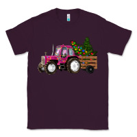 Plum Pink Christmas Farm Tractor Classic Tee - RanaPortraitStore