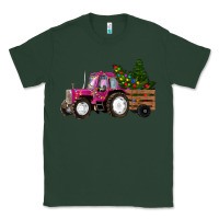 Sports Green Pink Christmas Farm Tractor Classic Tee - RanaPortraitStore