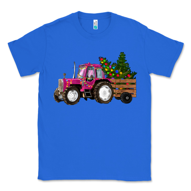 Pink Christmas Farm Tractor Classic Tee by RanaPortraitStore | Teevron