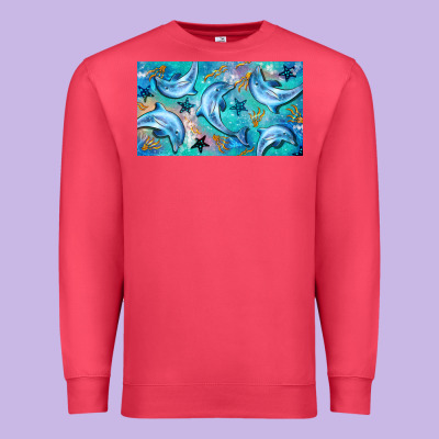 Dolphin  Mug Premium Sweatshirt Designed By Barkaloodesign