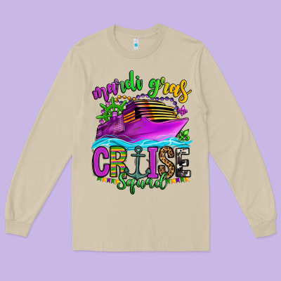 Mardi Gras Cruise Squad Long Sleeve Tee Designed By Oliviacreatesart
