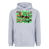 Heather Grey sunglasses background Heavyweight Hoodie - BarkalooDesign