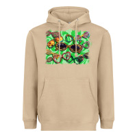 Mushroom sunglasses background Heavyweight Hoodie - BarkalooDesign