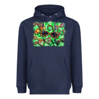 Navy sunglasses background Heavyweight Hoodie - BarkalooDesign