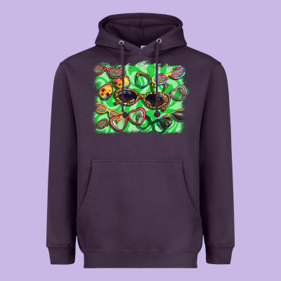 Sunglasses Background Heavyweight Hoodie Designed By Barkaloodesign