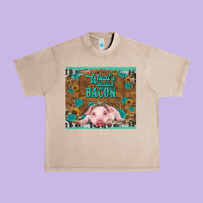 Whats Shakin Bacon Baby Pig Urban Heavy Tee Designed By Ranaportraitstore