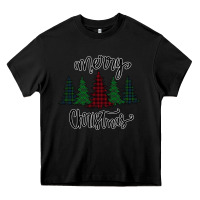 Black Merry Christmas Trees Heavy Core Tee - Bettercallsaul