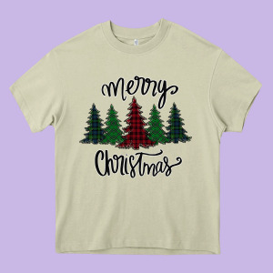 Merry Christmas Trees Heavy Core Tee Designed By Bettercallsaul