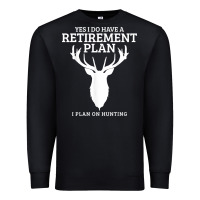 Black Hunting Retirement Plan Funny Elk Deer Retired Hunter Gift Premium Sweatshirt - longCreatives