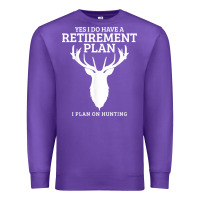 Purple Hunting Retirement Plan Funny Elk Deer Retired Hunter Gift Premium Sweatshirt - longCreatives