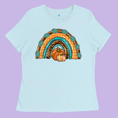 Rainbow Thankful With Gemstone Ladies Tee Designed By Texasbilliewilder