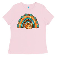 Bubblegum Pink Rainbow Thankful with Gemstone Ladies Tee - texasbilliewilder