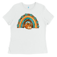 White Rainbow Thankful with Gemstone Ladies Tee - texasbilliewilder