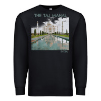Black india agra taj mahal mausoleum travel tourist Premium Sweatshirt - longCreatives