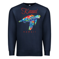 Navy kauai hawaii watercolor sea turtle souvenir Premium Sweatshirt - longCreatives