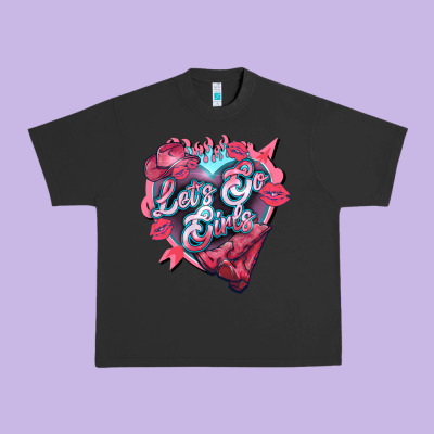 Let's Go Girls Pink Valentine's Day Urban Heavy Tee Designed By Howdyjamesfarm