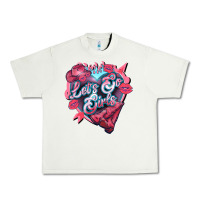 Pistachio Let's go girls pink Valentine's Day Urban Heavy Tee - HowdyJamesFarm
