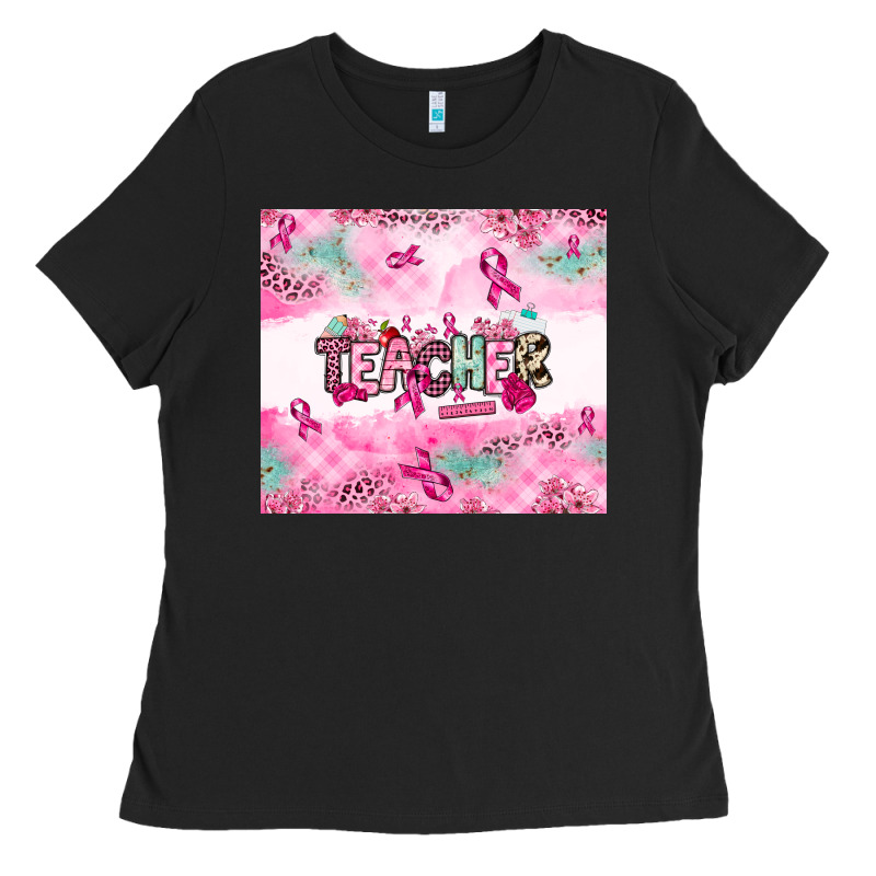 Breast Cancer Teacher Ladies Tee by NancyCooperArtShop | Teevron