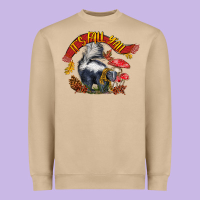 It's Fall Y'all Skunk Heavyweight Sweatshirt Designed By Lillyallendesigns