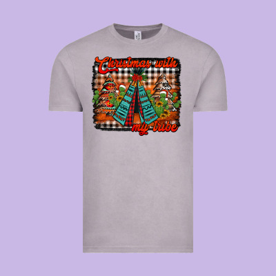 Christmas With My Tribe Vintage Tee Designed By Jasminsmagicworld