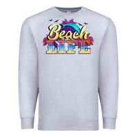 Heather Grey beach life Premium Sweatshirt - BarkalooDesign