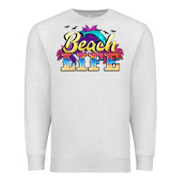 Oatmeal Heather beach life Premium Sweatshirt - BarkalooDesign