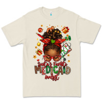 Bone Santa's Favorite Medicaid Analyst Afro Messy Bun Premium Tee - texasbilliewilder
