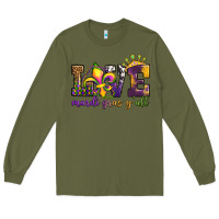 Army Green love. ardi gras y'all Long Sleeve Tee - OliviaCreatesArt