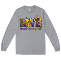 Heather Grey love. ardi gras y'all Long Sleeve Tee - OliviaCreatesArt