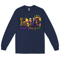 Navy love. ardi gras y'all Long Sleeve Tee - OliviaCreatesArt