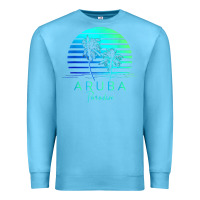 Ocean Blue Vintage Aruba Beach Tropical Vibes Vacation Souvenir Gift Premium Sweatshirt - longCreatives