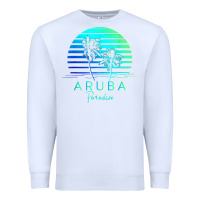 White Vintage Aruba Beach Tropical Vibes Vacation Souvenir Gift Premium Sweatshirt - longCreatives