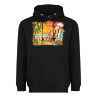 Black sunset beach background Heavyweight Hoodie - BarkalooDesign