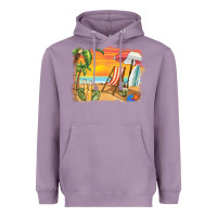 Lavender sunset beach background Heavyweight Hoodie - BarkalooDesign