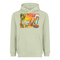 Matcha sunset beach background Heavyweight Hoodie - BarkalooDesign