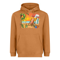 Meerkat sunset beach background Heavyweight Hoodie - BarkalooDesign