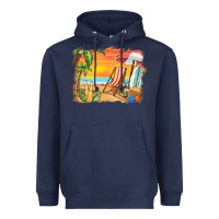 Navy sunset beach background Heavyweight Hoodie - BarkalooDesign