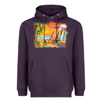 Plum sunset beach background Heavyweight Hoodie - BarkalooDesign