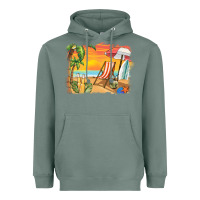 Sage sunset beach background Heavyweight Hoodie - BarkalooDesign